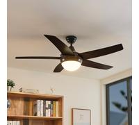 Ventilatore da soffitto Lindby con luce Auraya, silenzioso, nero LINDBY