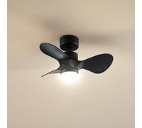 Ventilatore da soffitto Lindby LED Enon, nero, motore DC, silenzioso LINDBY
