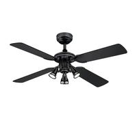 Ventilatore da Soffitto Luci Interruttore Tirare Princess Euro Nero 105 CM [EEK: Inaditato]