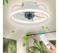Ventilatore da soffitto moderno con motore CC a luce LED Telecomando per grande volume d'aria per cucina, camera da letto, sala da pranzo, patio