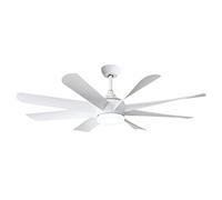 Ventilatore da soffitto motore AC 50 W con LED integrato 24 W. Cambia tono di luce con memoria di ultima accensione. Funzione Inverno/Estate. Disponibile in bianco o nero. bianco