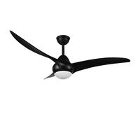 Ventilatore da soffitto nero con illuminazione Ventilatore da soffitto con telecomando lampade da soffitto nere, timer CCT, 1x LED 20W 2300Lm, DxH 115x47cm