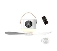 Ventilatore da soffitto per con ventilatore da soffitto multifunzionale con leggero, ventilatore da soffitto portatile da 3600 mAh con illuminazione e telecomando | Attraverso un