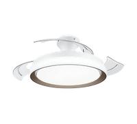 Ventilatore a Soffitto con Pale Retrattili e Lampadina LED Philips Bliss, 3 Pale, Pala Aperta 106 cm, 4.500 lm, Luce Bianca Tunabel 3.000-6.500 K, Regolabile Fino al 5%, Telecomando Incl., Oro
