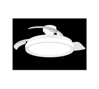 Philips Bliss Ventilatore a Soffitto con Pale Retrattili e Lampadina LED, 3 Pale, Pala Aperta 106 cm, 4.500 lm, Luce Bianca Tunabel 3.000-6.500 K, Regol. Fino a 5%, Telecom. In ianco Brillante
