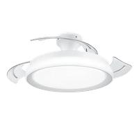Philips Bliss Ventilatore a Soffitto con Pale Retrattili e Lampadina LED, 3 Pale, Pala Aperta 106 cm, 4.500 lm, Luce Bianca Tunabel 3.000-6.500 K, Regolabile Fino al 5%, Telecomando Incl., Bianco