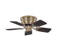 Ventilatore da soffitto piatto con catena di trazione, Classic Flat III, ottone anticato, 79 cm