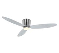 Ventilatore da soffitto piatto con LED Plano cromato 132 cm ventola DC con te... [EEK: D]