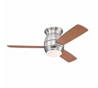Ventilatore Da Soffitto Piatto Con Luce E Telecomando Halley Nichel Opaco 112 Cm [EEK: Non valutato]