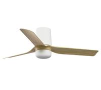 Ventilatore da soffitto piatto con luce LED e telecomando Mini Punt Tub DC Acero [EEK: F]