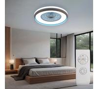 Ventilatore da Soffitto Plafoniera da Soggiorno Telecomando Cct LED D 60 CM