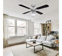 Ventilatore da Soffitto Plafoniera Interruttore Tirare Pale Reversibile 3-Stufen [EEK: Non valutato]