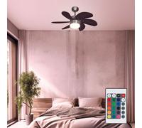 Ventilatore da Soffitto Plafoniera Interruttore Vor-Rücklauf LED RGB Telecomando [EEK: F]