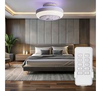 Ventilatore da Soffitto Plafoniera Lampada Sala Pranzo Radiatore Cct Timer LED D