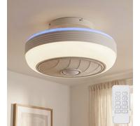 Ventilatore da Soffitto Plafoniera Lampada Sala Pranzo Radiatore Cct Timer LED D [EEK: Non valutato]