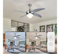 Ventilatore da Soffitto Plafoniera Lampada Soggiorno Telecomando Timer [EEK: G]