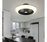 Ventilatore da Soffitto Plafoniera Lampada Ventola Radiatore Memory Nero LED D [EEK: Non valutato]