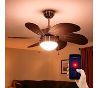 Ventilatore da Soffitto Plafoniera Lampada Vor Ritorno 3 Livelli Smart LED 75cm [EEK: F]