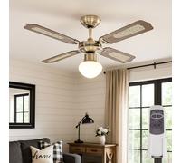 Ventilatore da Soffitto Plafoniera LED Destra Linkslauf Telecomando D 106,6 CM