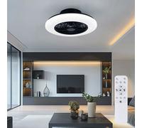Ventilatore da Soffitto Plafoniera Soggiorno LED Telecomando Regolabile D 50 CM