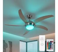 Plafoniera Ventilatore Legno da Soggiorno Ventola Telecomando LED RGB