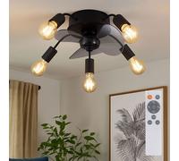 Ventilatore da Soffitto Plafoniera Timer Telecomando Dx Linkslauf LED D 42 CM