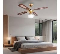 Ventilatore da Soffitto Plafoniera Vetro Interruttore Vor-Rücklauf 3-Stufen [EEK: Non valutato]