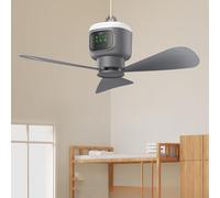 Ventilatore da soffitto portatile, 45 cm, senza fili, ricaricabile, con telecomando, 4 velocità, 3 timer, motore silenzioso, durata 16 ore, per campeggio, dormitorio e casa