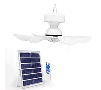 Ventilatore da Soffitto Portatile con Luci, Ventilatore per Tenda da Campeggio con Telecomando E Pannello Solare, Pala del Ventilatore Staccabile, Ventola di Ricarica USB