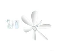 Ventilatore da soffitto portatile USB per tenda da campeggio, sei design silenzioso con telecomando, quattro impostazioni di circolazione d'aria, alimentato a batteria, piccolo ventilatore per