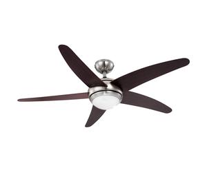 Ventilatore da soffitto raffreddatore per ambienti lampada da soffitto ventilatore lampada da soggiorno con telecomando, marrone argento, 3 velocità, 1x E14.132 cm