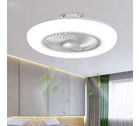 Ventilatore da soffitto regolabile con illuminazione Luce LED Velocità del vento dimmerabile con telecomando 80W Plafoniera moderna ultra silenziosa per camera da letto Soggiorno Ventola cronometrata