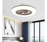 Ventilatore da soffitto regolabile con illuminazione Luce LED Velocità del vento dimmerabile con telecomando 80W Plafoniera moderna ultra silenziosa per camera da letto Soggiorno Ventola cronometrata