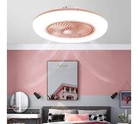 Ventilatore da soffitto regolabile con illuminazione Luce LED Velocità del vento dimmerabile con telecomando 80W Plafoniera moderna ultra silenziosa per camera da letto Soggiorno Ventola cronometrata