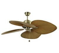 Ventilatore da Soffitto Senza Luce Cuba Oro Ventola Palme Foglie ABS 132 CM