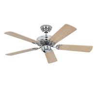 Ventilatore da Soffitto Senza Luce Ventola Cromo & Acero Classic Royal 103 CM