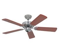 Ventilatore da Soffitto Senza Luce Ventola Cromo & Mahagoni Classic Royal 103 CM