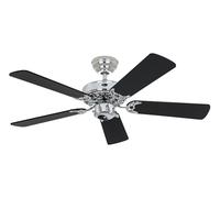 Ventilatore da Soffitto Senza Luce Ventola Cromo & Nero Classic Royal 103 CM