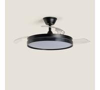 LEDKIA LIGHTING Ventilatore da soffitto con luce silenziosa DC pale retrattili Kaios Trasparente Telecomando a distanza media (tra 10-20 m²) 105 cm Bianco