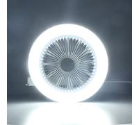 Ventilatore da Soffitto Silenzioso Piccolo E27 30W Lampada a Ventola a LED Regolabile Silenziosa,Plafoniera a LED con Ventilatore, Piccola Lampada a Ventola Elettrica, Illuminazione Moderna a Ventola
