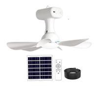 Ventilatore da soffitto solare con telecomando Ventilatore da soffitto portatile con batteria da 6000 mAh Pannello solare portatile da 6 W alimentato per uso interno ed esterno nel patio del dormi