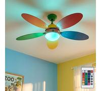 Ventilatore da Soffitto Telecomando Plafoniera Regolabile LED RGB Cambio Ventola