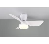 Reality Leuchten Ventilatore RANDERS R64412131, bianco opaco, metallo, 20W, 2700K - 6500K, telecomando incluso, dimmerabile, luce notturna