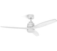 Ufesa Ventilatore da Soffitto con Luce LED, 40W, 6 Velocità, Ultra Silenzioso, 3 Pale in Legno Naturale 132cm, Funzione Estate-Inverno, Timer 8h, 3 Livelli di Luce, Telecomando, Bianco