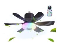 Ventilatore Da Soffitto - Ventilatore Da Soffitto 47x18cm Con Telecomando | 100-240v Ventilatori Da Tetto Con Luce | 32W Regolabile 3 Velocità Controllo Musicale Ventilador Dimmable Altoparlante