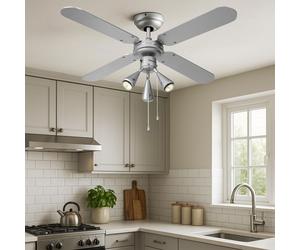 Ventilatore da Soffitto Ventilatorleuchte Interruttore LED Pale Reversibile [EEK: Inaditato]