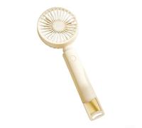 Ventilatore da Tavolo 17cm con Motore Brushless(Beige) | Ricarica USB, luce notte morbida, 3 regolabili, design compatto, uso interno ed esterno