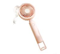 Ventilatore da Tavolo 17cm con Motore Brushless(Pink) | Ricarica USB, luce notte morbida, 3 regolabili, design compatto, uso interno ed esterno