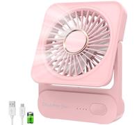 Ventilatore da Tavolo, 3 Velocità Ventilatore USB Ricaricabile di 2000mAh Batteria, Piccolo ma Potente, Ventilatore Scrivania Silenzioso, Ventilatore Portatile per Viaggio, Interno, Esterno, Regalo