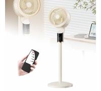 Ventilatore Da Tavolo A Circolazione D'aria Con Telecomando, 3 Velocità - Ultra Silenzioso, Testina Oscillante A 8 Caratteri, Ciclo Completo, Timer 12 Ore, Altezza Regolabile, Salvaspazio,Beige